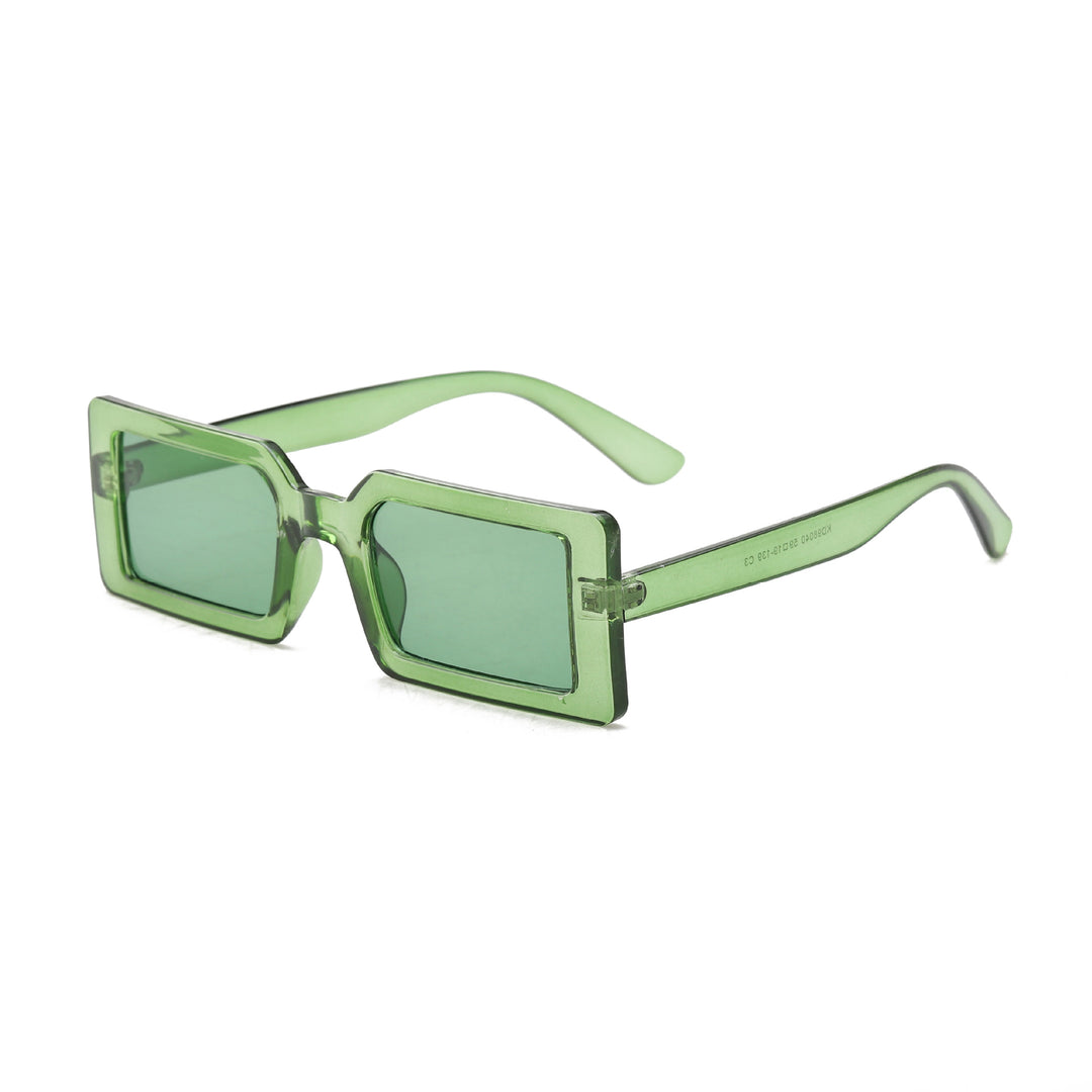 Dame kvadratisk solbrille med moderne gjennomsiktig ramme Skanto