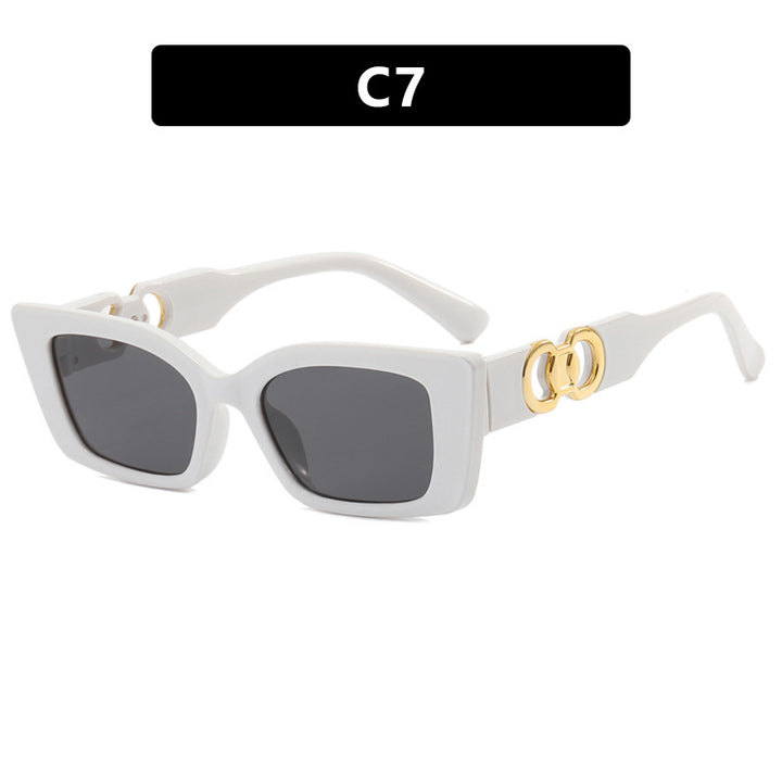 Women's Fashionable Square Sunglasses with Gold Embellishments Skanto
