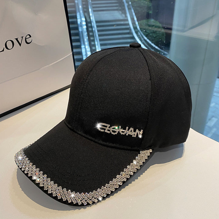 Kvinnenes glitrende rhinestone-trimmet baseballcap Skanto