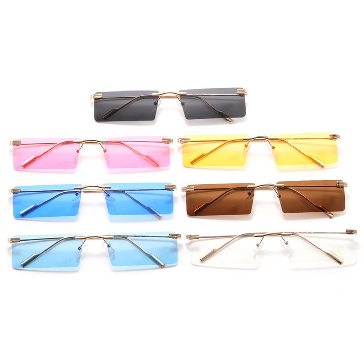 Damer Elegant Rektangulær Solbrille med Elegant Metallramme Skanto