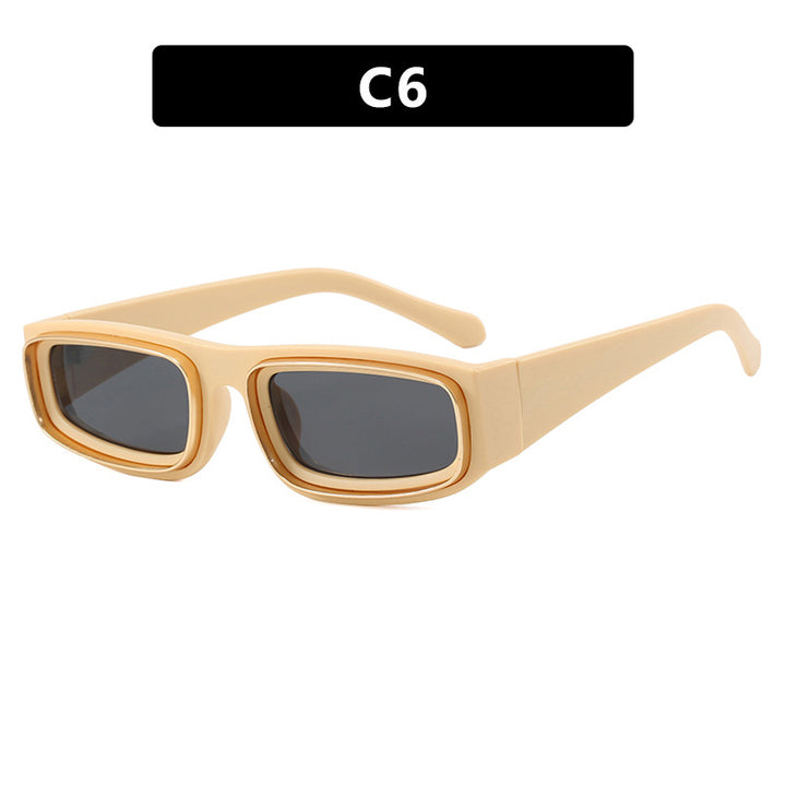 Women's trendy rectangular sunglasses with elegant color play Skanto