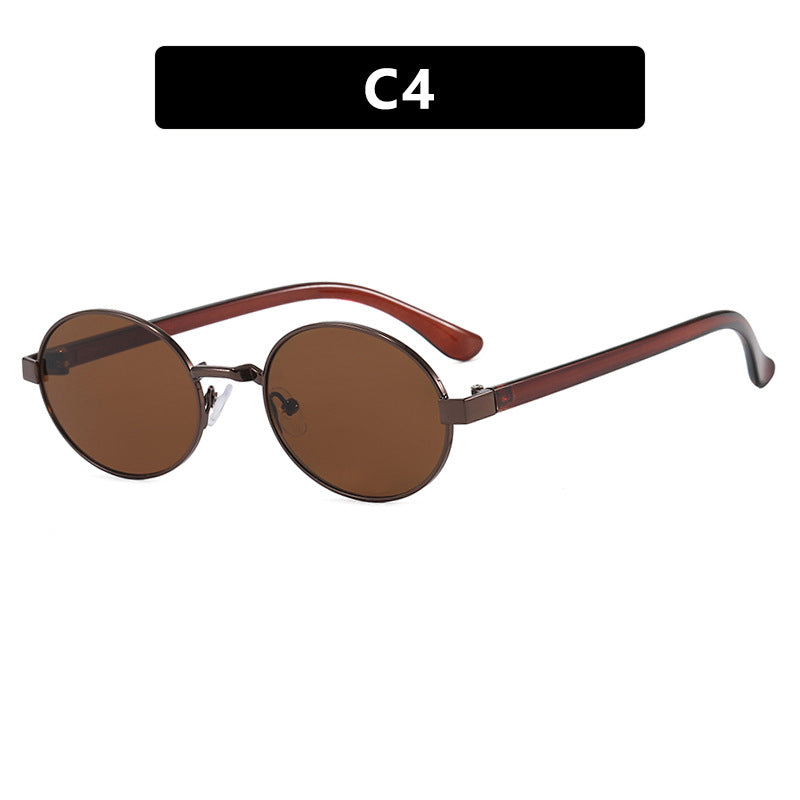Women's round glasses with elegant metal frame and adjustable nose pads Skanto