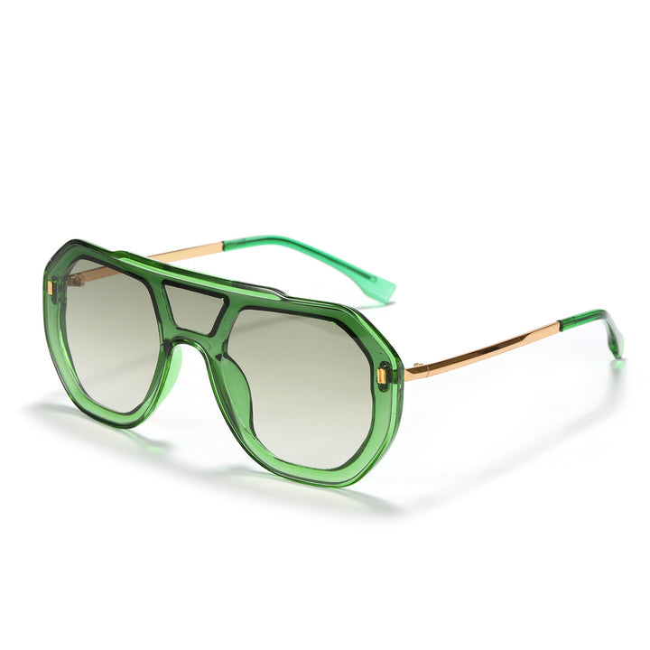 Dame oversized geometrisk solbrille med elegant ramme Skanto