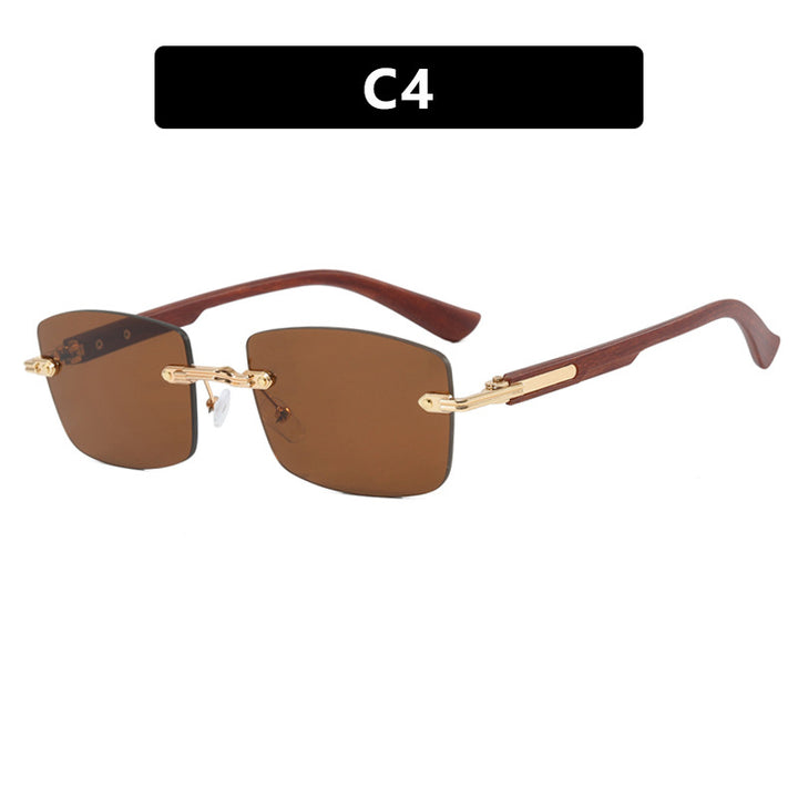 Women's square sunglasses with wood frame and gradient lenses Skanto