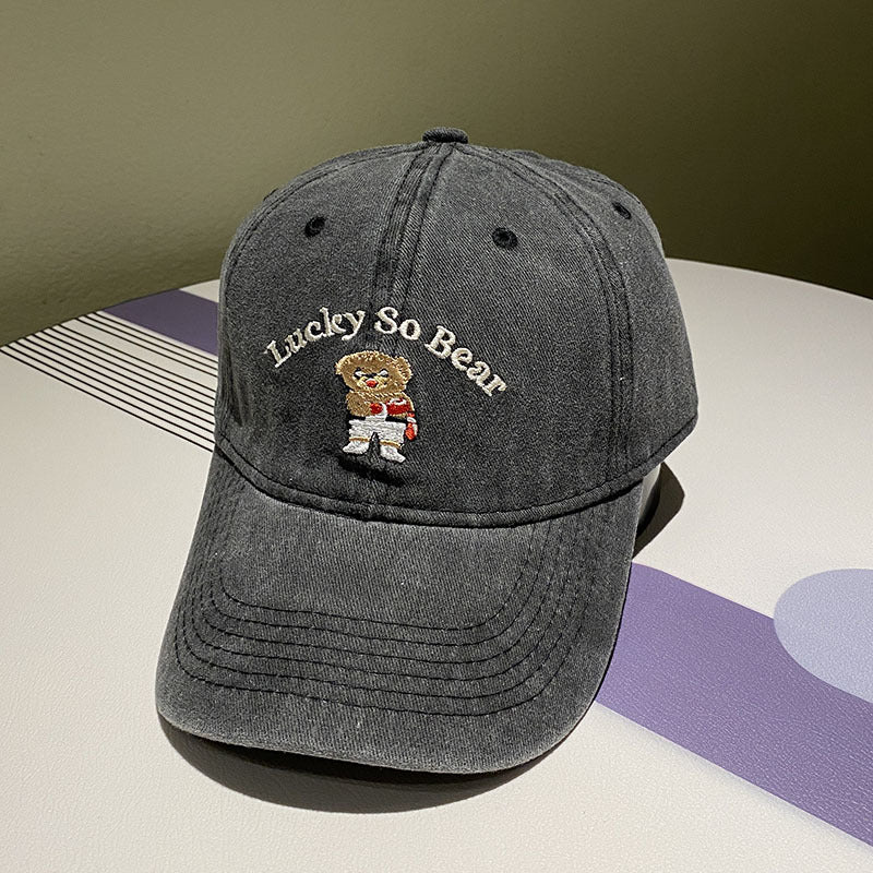 Unisex Avslappet Brodert Bjørn Caps Skanto