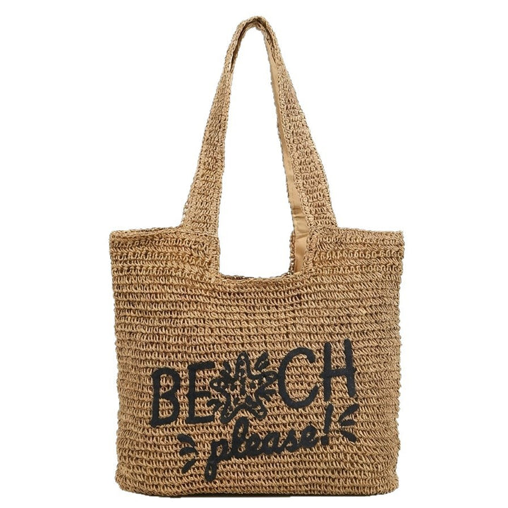 Strandveske med brodert tekst Skanto