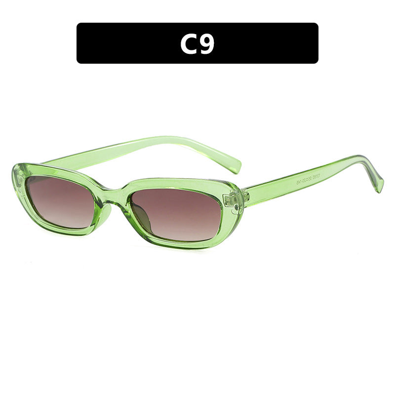 Women's fashionable cat-eye sunglasses with transparent plastic frame and UV protection Skanto