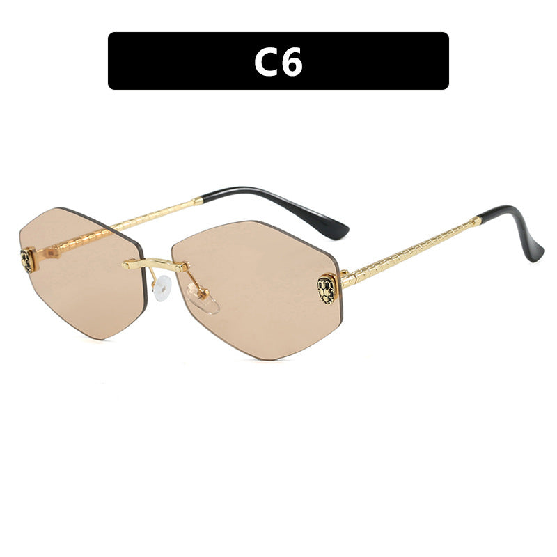 Women's geometric sunglasses in modern design with elegant metal frame Skanto