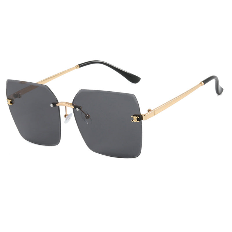 Women's square sunglasses with modern design and filigree metal frame Skanto