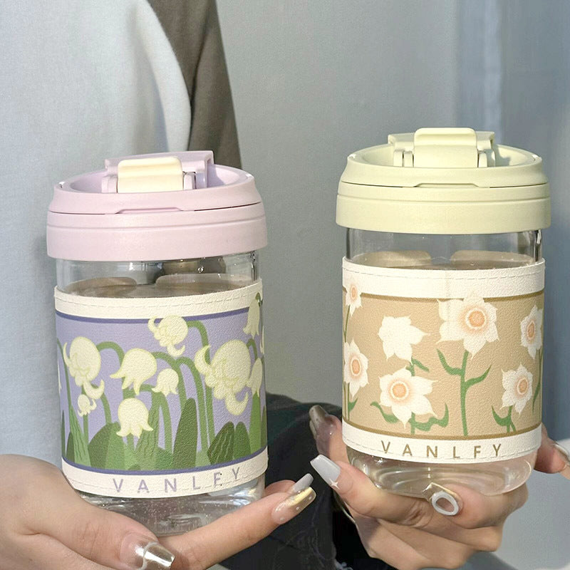 Damen Isoliertrinkbecher mit elegantem Blumenmuster Skanto