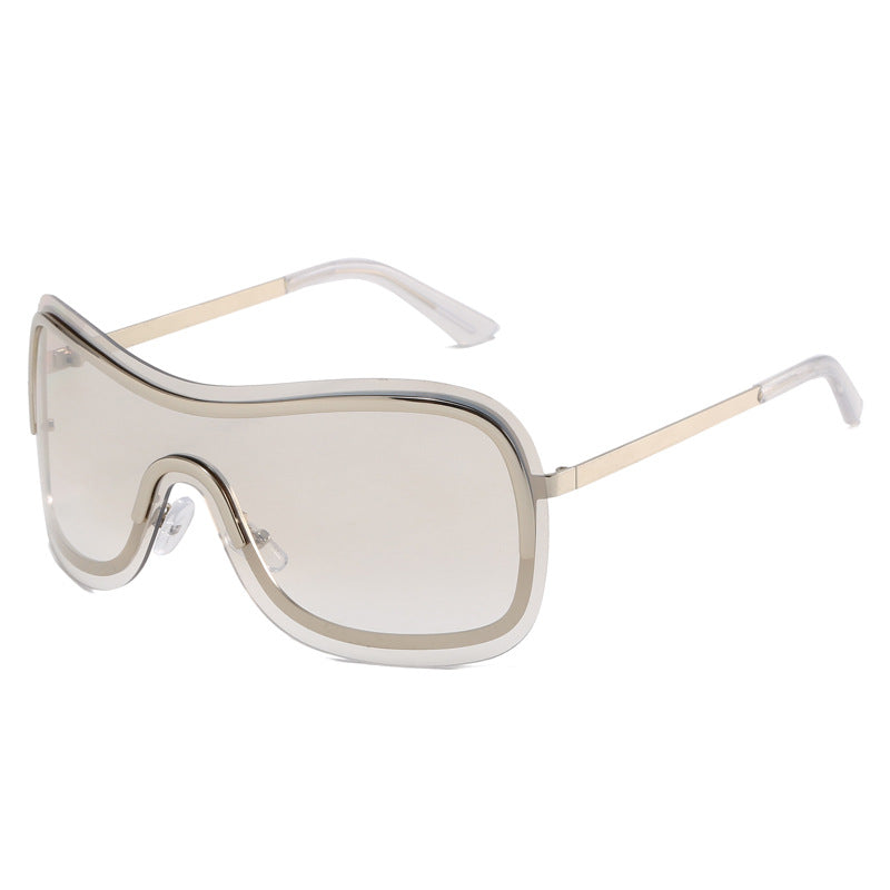 Women's large round sunglasses with elegant metal frame Skanto