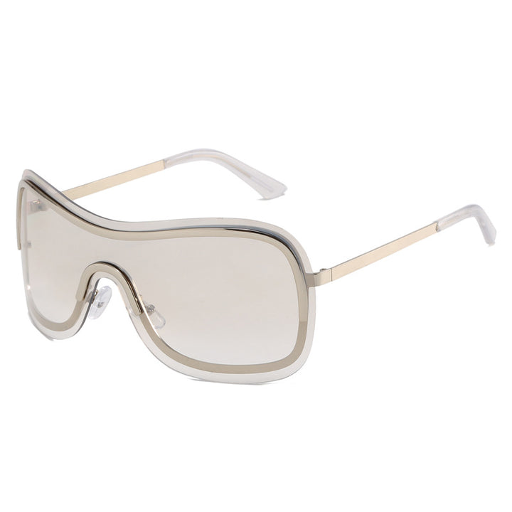 Women's large round sunglasses with elegant metal frame Skanto