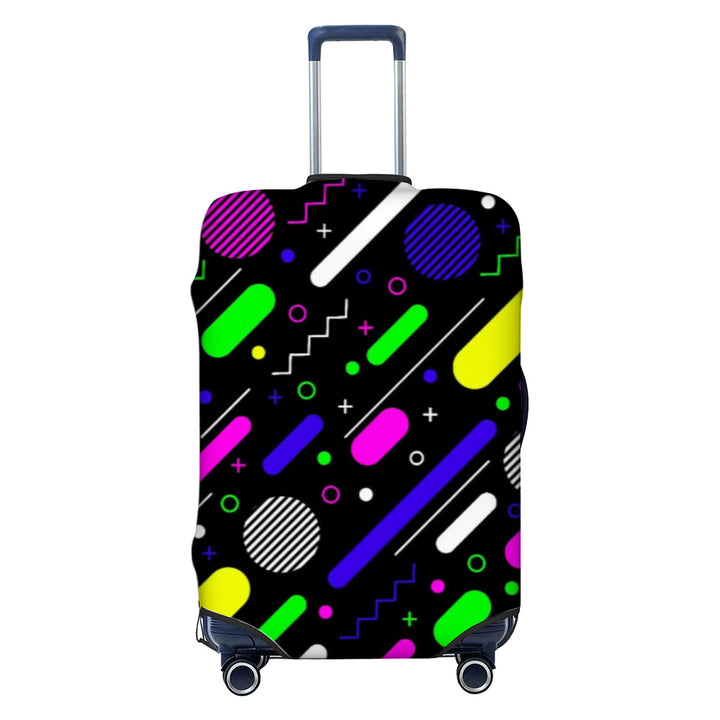 Unisex nan elastisk koffertbeskyttelse med geometrisk motiv, dehnbart polyester-spandex dekke, glidelåsåpning og sklisikker innvendig sikring for Trolley Skanto