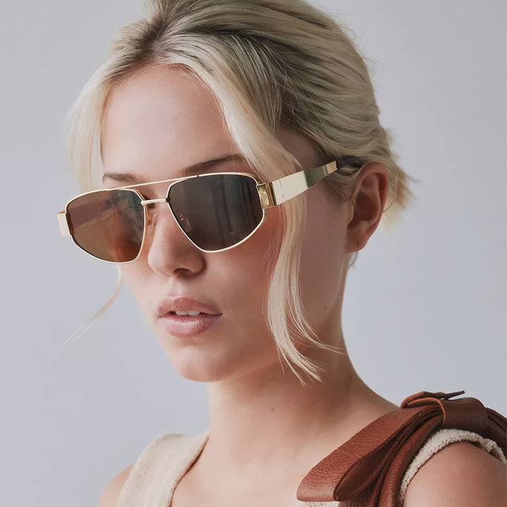 Herre Aviator-Style Metalliske Solbriller Skanto