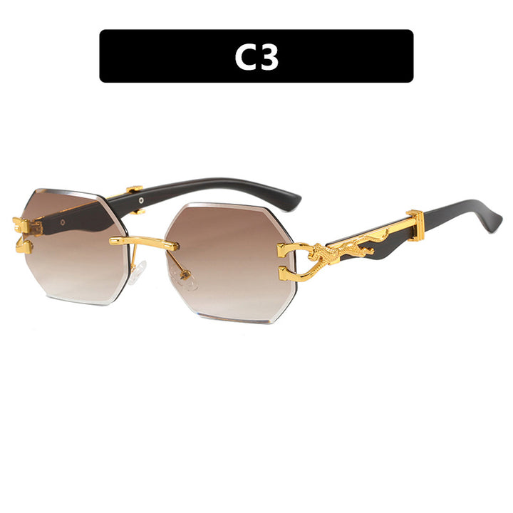 Women's fashionable sunglasses with extravagant octagonal design and gold accents Skanto