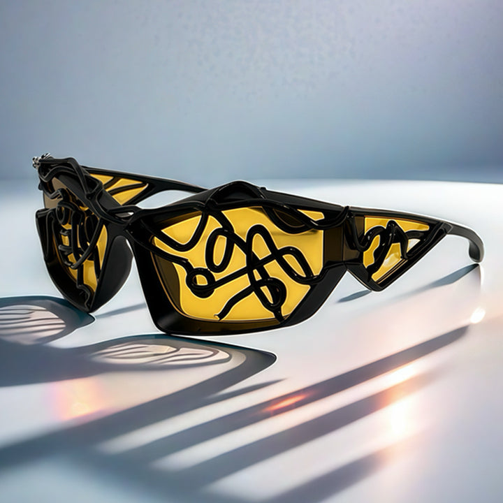Dame Sporty solbriller med futuristisk design Skanto