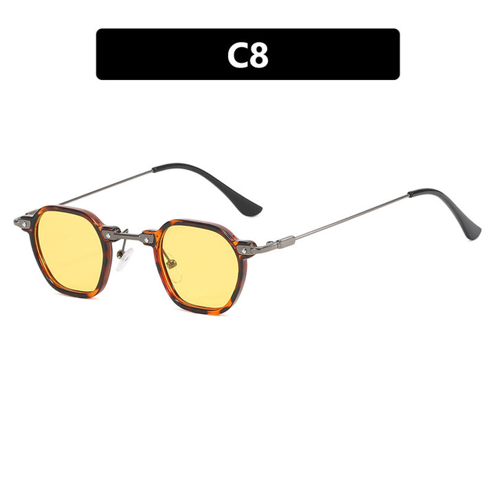 Women's stylish sunglasses with unique hexagonal shape and robust frame Skanto