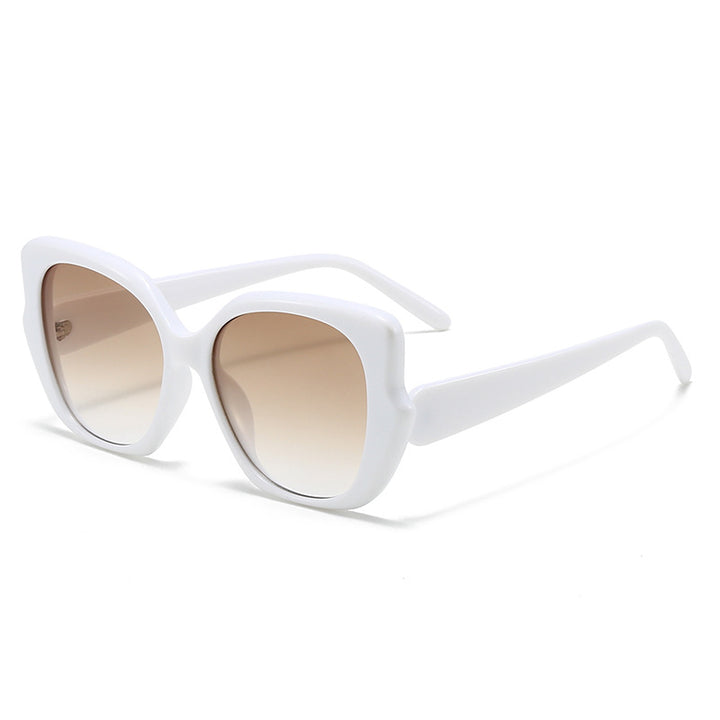 Damer oversized moderne solbriller med buet ramme Skanto