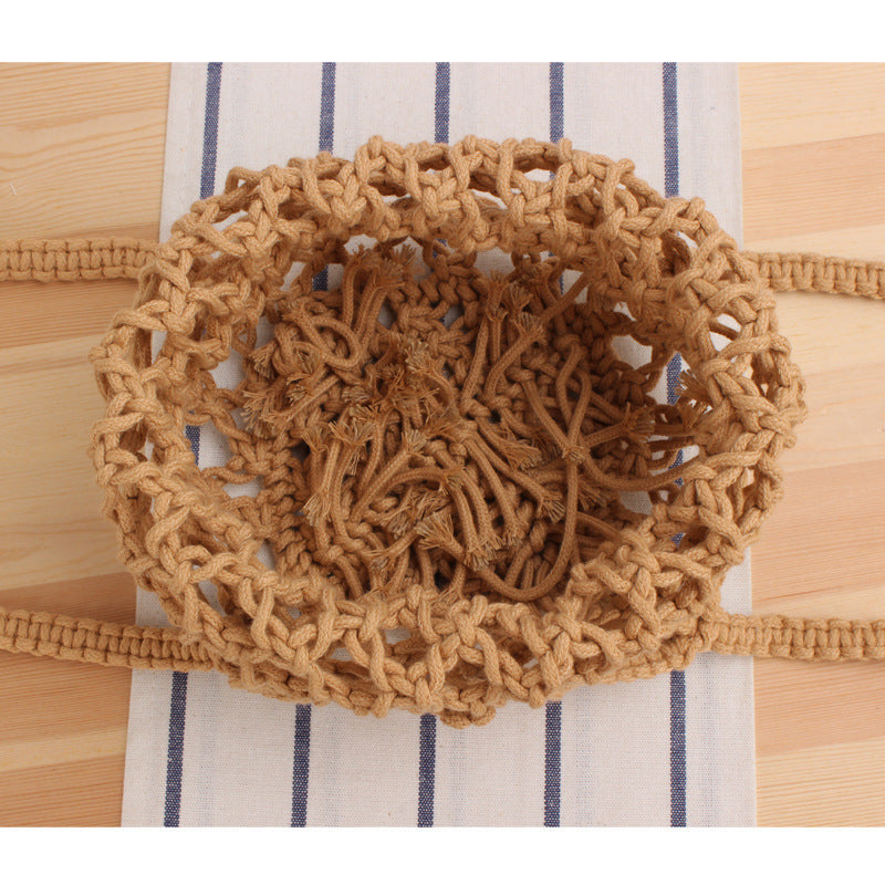 Handbag made of hand-knotted natural material with airy structure Skanto