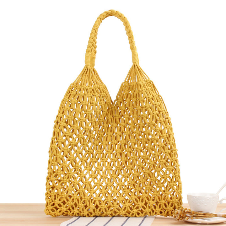 Handbag made of robust hand-knotted net material Skanto