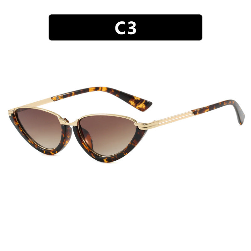 Women's Futuristic Cat-Eye Sunglasses with Gold Details Skanto