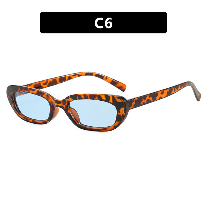 Women's fashionable cat-eye sunglasses with transparent plastic frame and UV protection Skanto