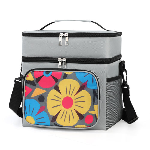Isolert piknik kjølebag med stilfullt blomsterdesign Skanto