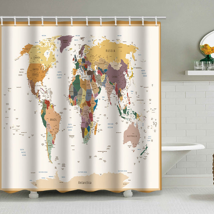 Vintage World Map Dusjforheng Skanto