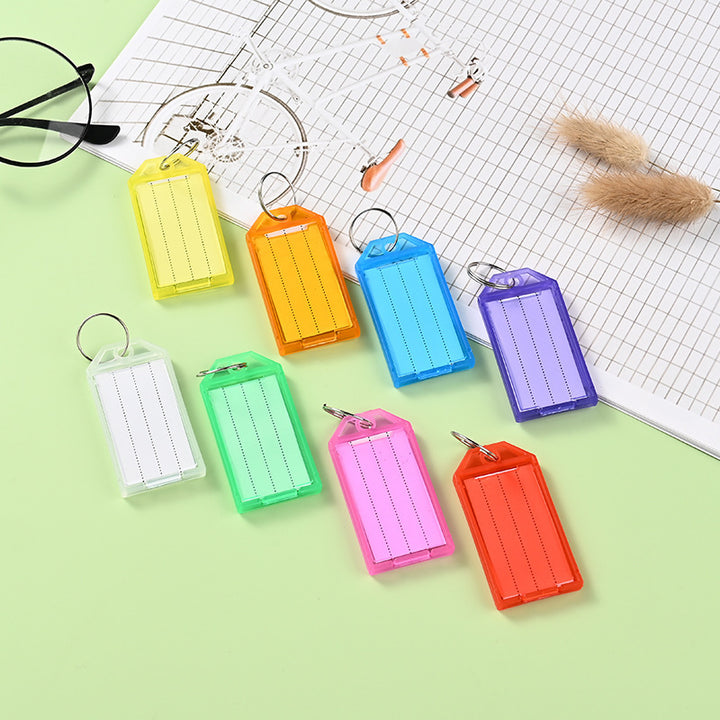 Unisex Etikettanheng med gjennomsiktig omslag og tre skrivbare felt Skanto