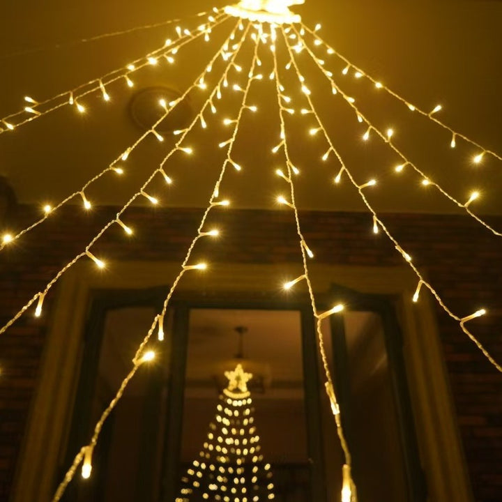 Dekorativ stjerne LED-vegglampe med varme glitrende dusker fe string lys Skanto