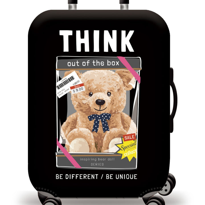 Unisex nan Kinder Trolley Koffert med søtt bamse-design, hardt skall, teleskophåndtak og fire svingbare hjul Skanto