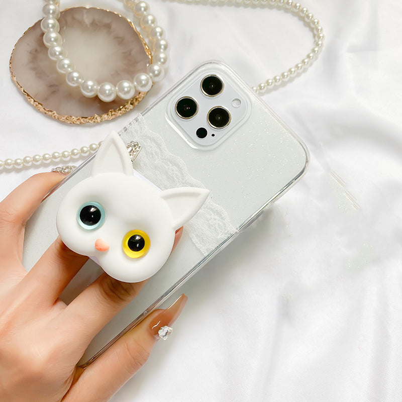 Skanto | 3D Søt Kattunge Telefonholder med mini Speil