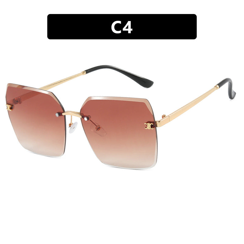 Women's square sunglasses with modern design and filigree metal frame Skanto