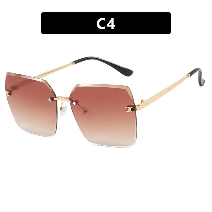 Women's square sunglasses with modern design and filigree metal frame Skanto