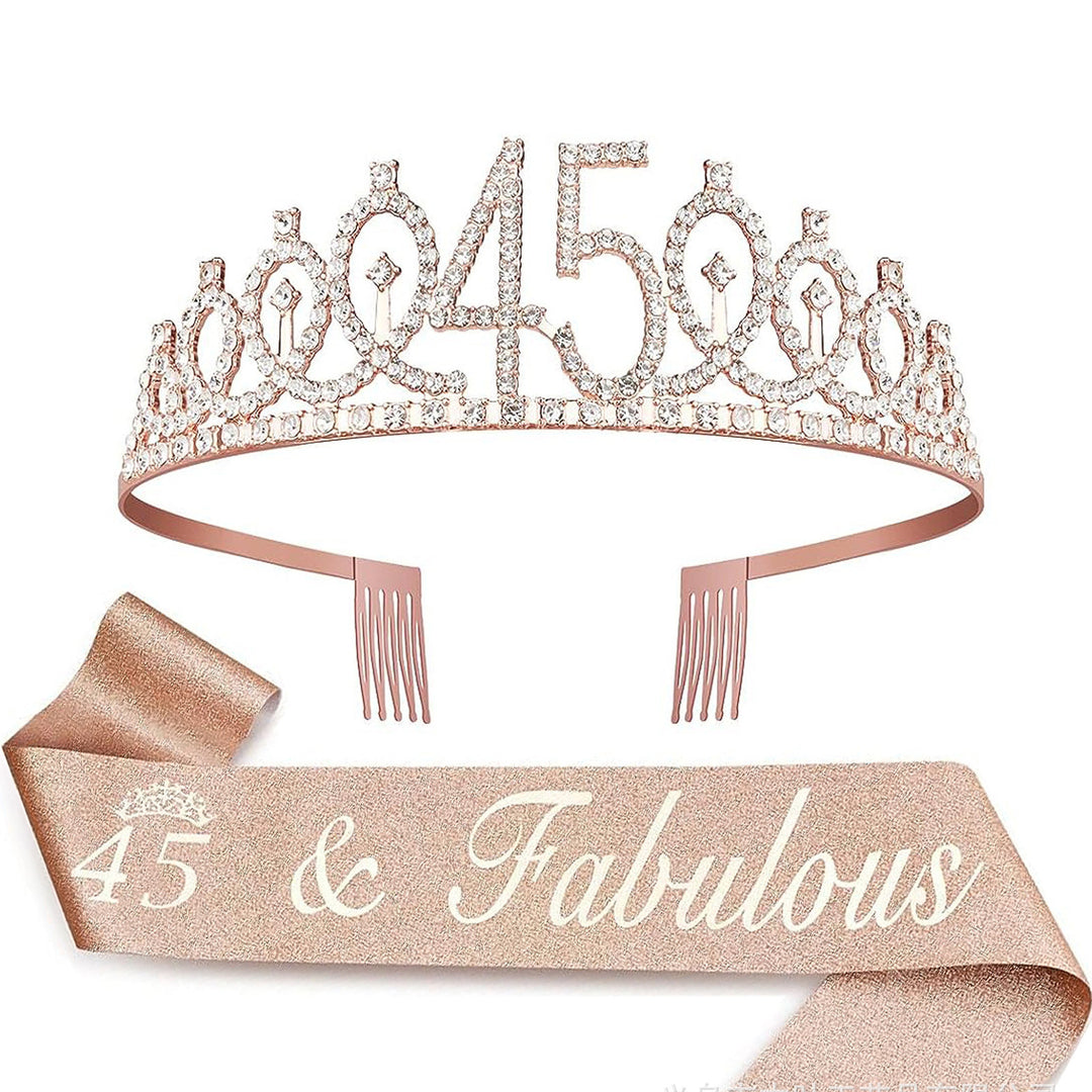 Damer Krystallprinsessekrone med 30 & Fabulous tekst Skanto