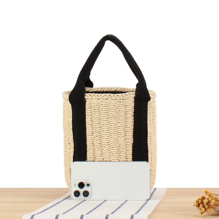Structured tote bag made of woven natural material Skanto