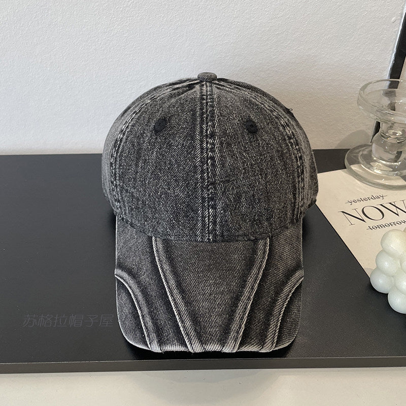 Kvinnenes vintage slitt denim baseball caps Skanto
