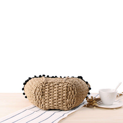 Basket bag with decorative, fringed edge Skanto