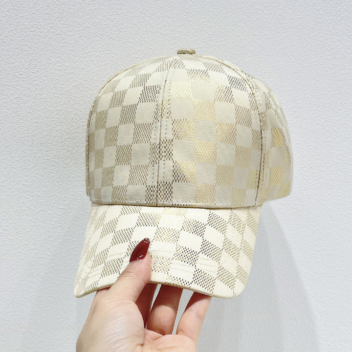 Kvinners Nett Sjekket Baseball Caps Skanto