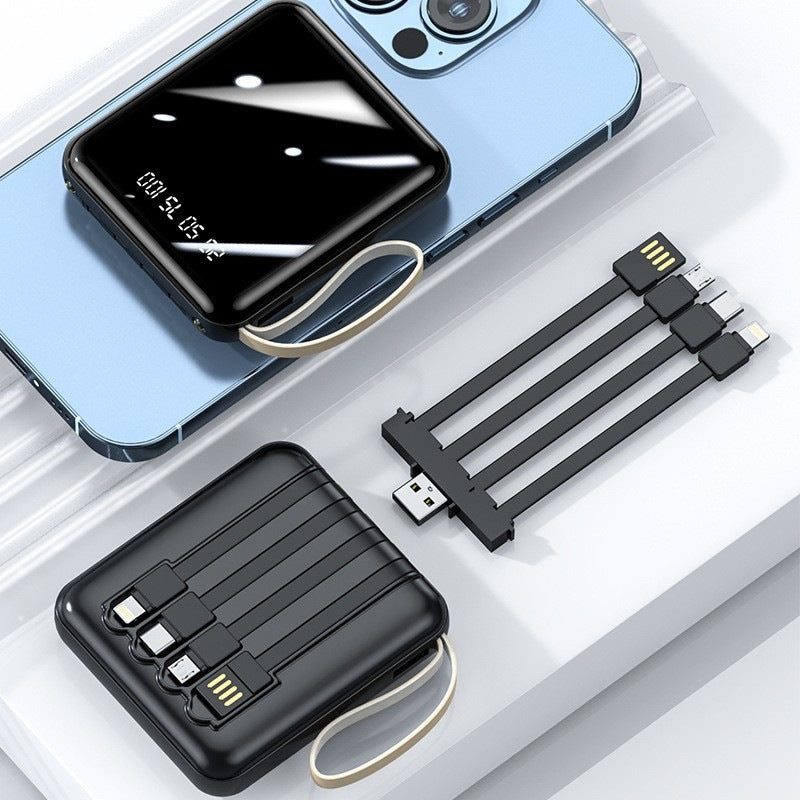 Kompakt powerbank med integrert multifunksjonsport og digitalt display Skanto