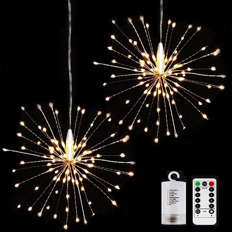 Skanto | Fyrverkeri Lys Dandelion Kobbertråd 120/200 Lys Batteri USB Solcelle LED Dekorativt Lys
