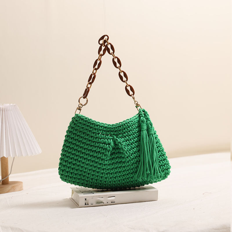 Handmade macrame bag with stylish fringe Skanto