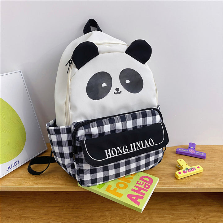 Lekfull Panda Tegneserie Skolesekk