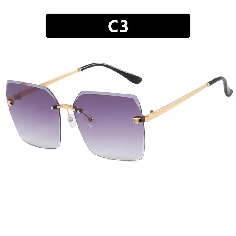 Women's square sunglasses with modern design and filigree metal frame Skanto