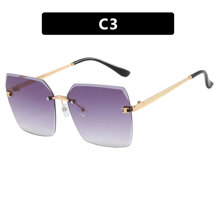 Women's square sunglasses with modern design and filigree metal frame Skanto