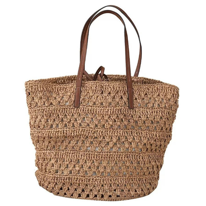 Stor kurv shopper laget av håndvevd naturmateriale Skanto