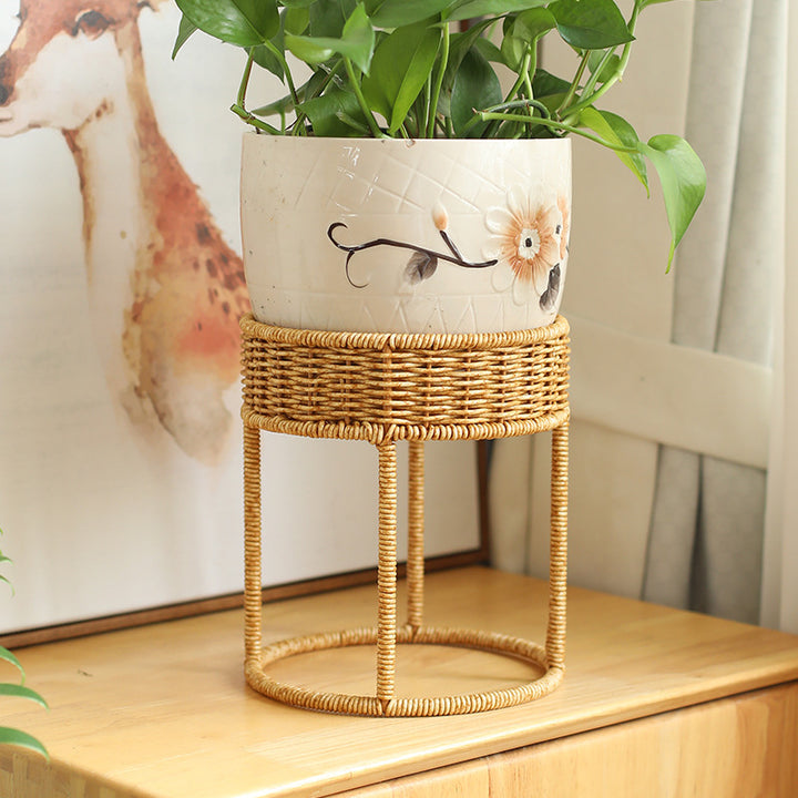 Unisex Moderne planteholder med flettet kurv og metallramme Skanto