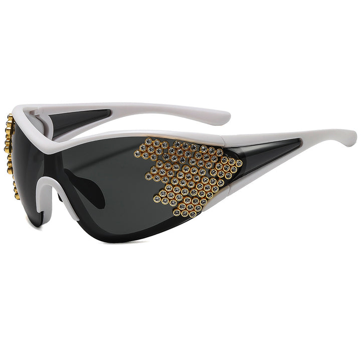 Dame Sporty Solbrille med glitrende dekor Skanto