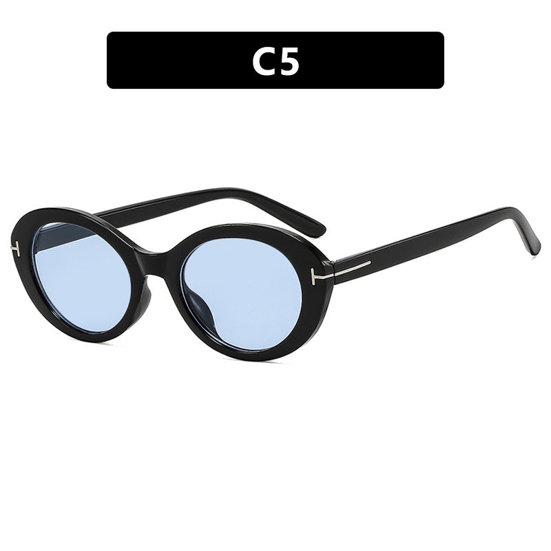 Women's fashionable sunglasses with innovative oval frame and UV protection Skanto