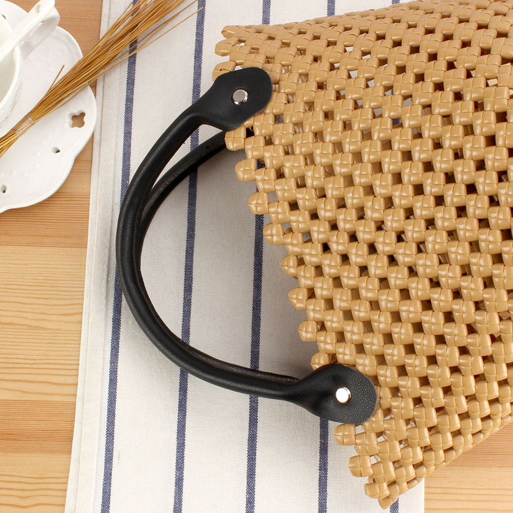 Basket bag with high-quality faux leather handle Skanto